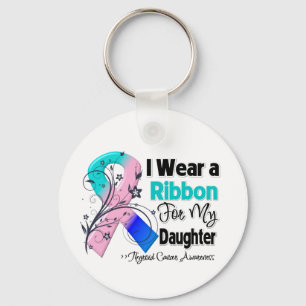 Daughter - Thyroid Cancer Ribbon Key Ring