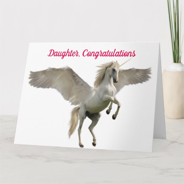 Daughter Unicorn Graduation Card (Front)