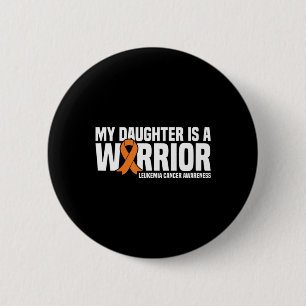 Daughter Warrior Orange Ribbon Leukaemia Cancer Aw 6 Cm Round Badge