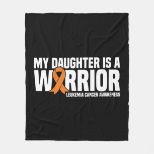 Daughter Warrior Orange Ribbon Leukaemia Cancer Aw Fleece Blanket