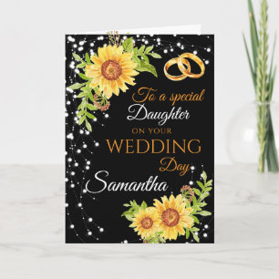 Daughter Wedding Day Congrats Sunflower Card