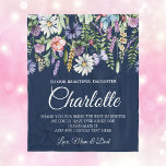 Daughter Wildflowers Personalised Message Fleece Blanket<br><div class="desc">Personalised daughter blanket with wildflowers,  a navy background,  and a custom message from mum or dad. Ideal gift ideas for her birthday,  Christmas,  or any special occasion.</div>