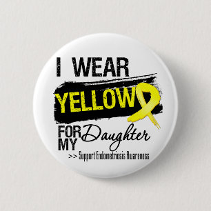 Daughter Yellow Ribbon Endometriosis 6 Cm Round Badge
