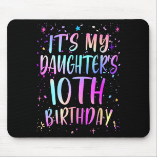 Daughter's 10th birthday colourful happy 10 yearsD Mouse Pad
