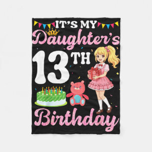 Daughter's 13th birthday princess girl mother fleece blanket