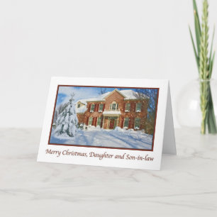 Daughter's Christmas, Snowy Home Scene Holiday Card