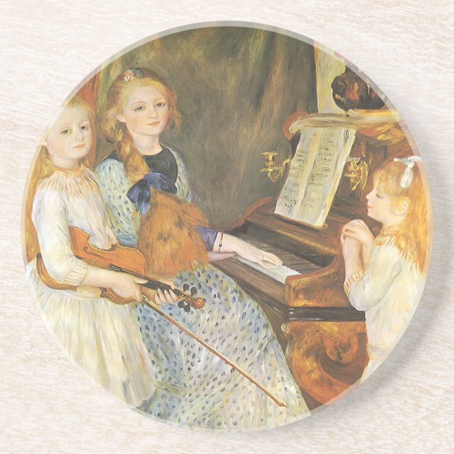Daughters of Catulle Mendes by Pierre Renoir Coaster (Front)