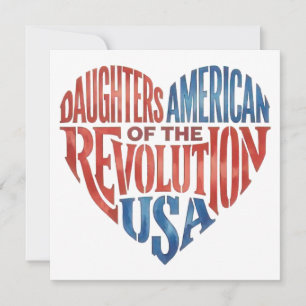 Daughters of the American Revolution USA Heart Card