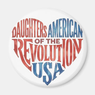 Daughters of the American Revolution USA Heart Magnet