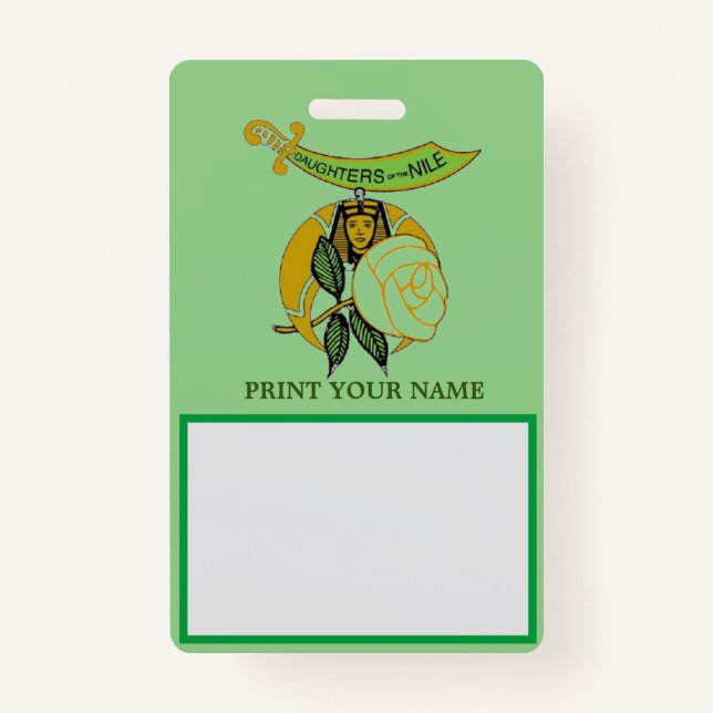 DAUGHTERS of the NILE ID Badge (Front)
