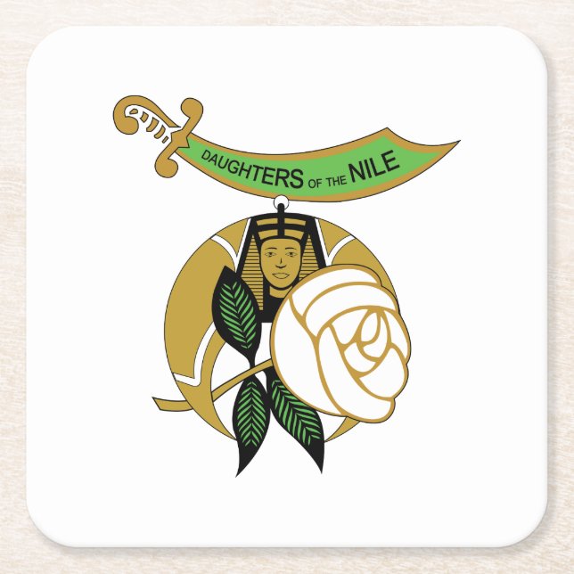 Daughters of the Nile Square Paper Coaster (Front)