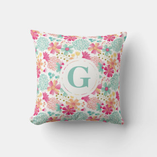 Daughters Room Personalised Letter Floral Pillow