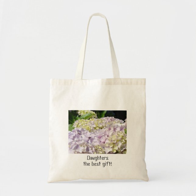 Daughters the best gift! tote bags Hydrangeas (Front)