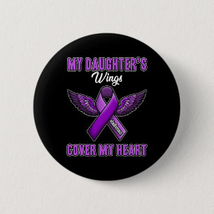 Daughter's Wings Cover My Heart End Overdose 1 6 Cm Round Badge