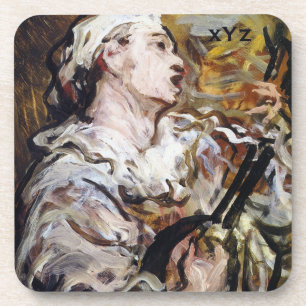 Daumier’s Pierrot custom monogram art coasters