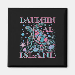 Dauphin Island Al Turtle Lover Colorful Beach Souv Magnet
