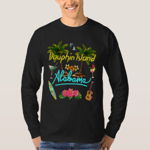 Dauphin Island Alabama Beach Summer Palm Sun Set P T-Shirt