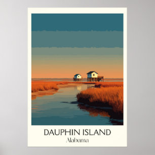 Dauphin Island Alabama Coastal Pier Poster