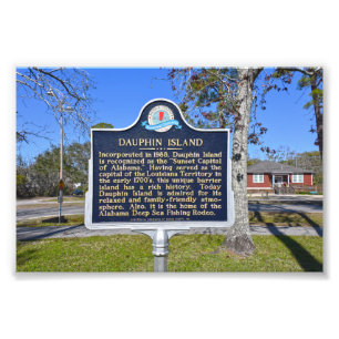 Dauphin Island, Alabama, Historic Sign