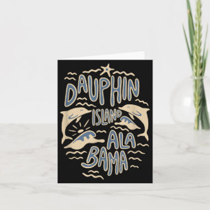 Dauphin Island Alabama Ocean Dolphin Lovers Retro Card