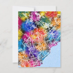 Davao City Philippines City Map Postcard