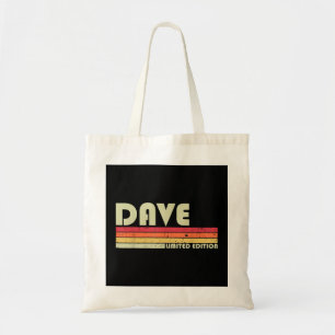 DAVE Gift Name Personalised Funny Retro Vintage Bi Tote Bag