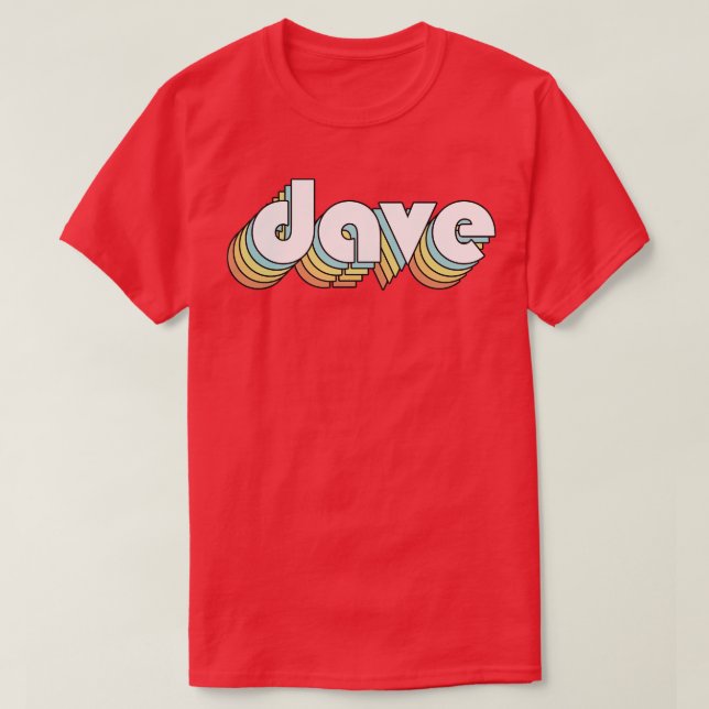 Dave Retro Rainbow Typography Faded Style T-Shirt (Design Front)