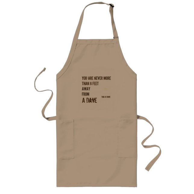 DAVE with Photograph Template Long Apron (Front)