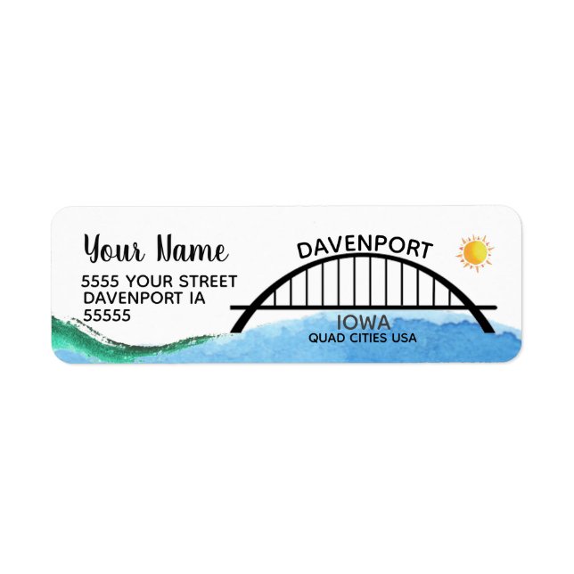 Davenport Iowa Address Labels (Front)
