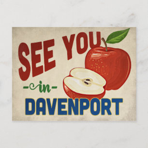 Davenport Iowa Apple - Vintage Travel Postcard