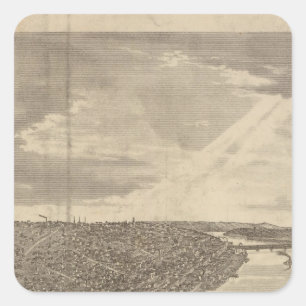 Davenport, Iowa, as seen from south west Square Sticker