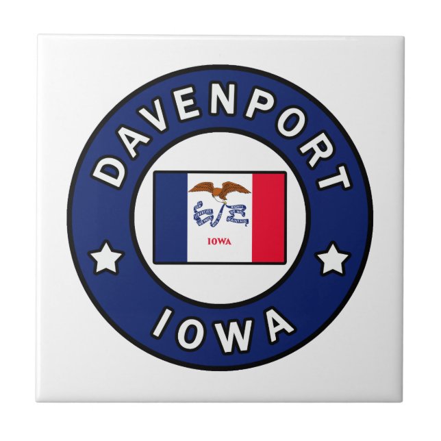 Davenport Iowa Ceramic Tile (Front)