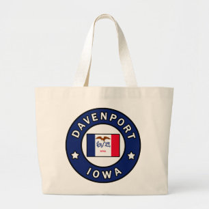 Davenport Iowa Large Tote Bag