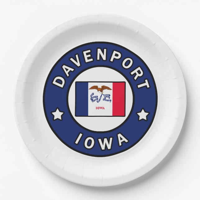 Davenport Iowa Paper Plate (Front)
