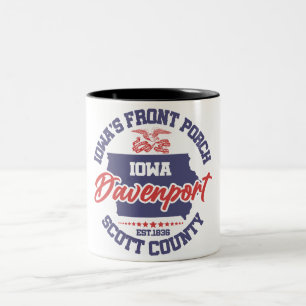 Davenport,Iowa Two-Tone Coffee Mug