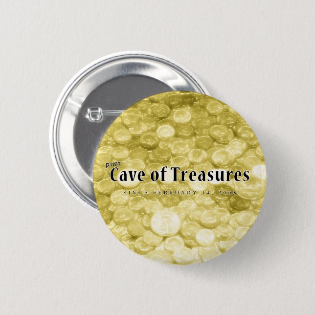 Dave's Cave of Treasures 10th Anniversary Button (Front & Back)