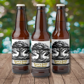 Dave's Solid Wood Beer Label