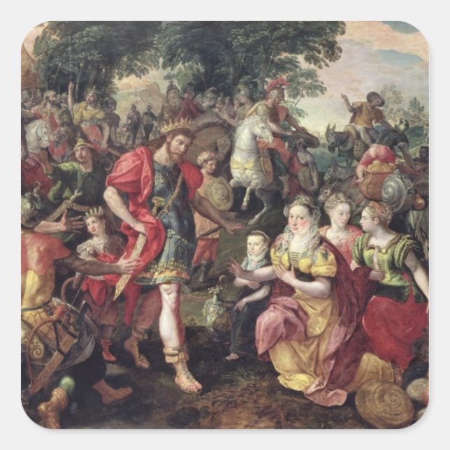 David and Abigail or Alexander Square Sticker (Front)