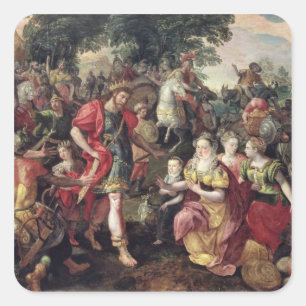 David and Abigail or Alexander Square Sticker