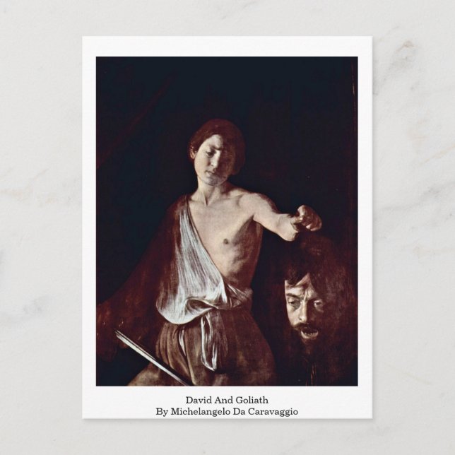 David And Goliath By Michelangelo Da Caravaggio Postcard (Front)