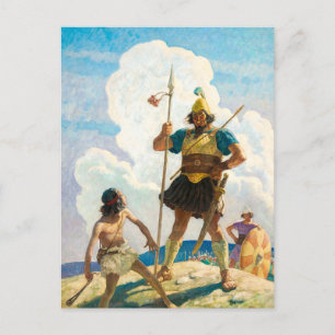 David and Goliath by Newell Convers Wyeth Holiday Postcard