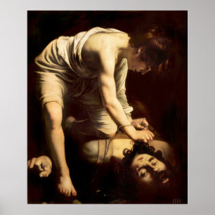 David and Goliath - Caravaggio c.1610 Poster