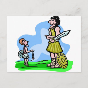 David and Goliath Christian artwork Postcard