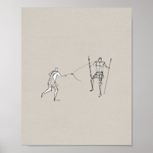 David and Goliath - Old Testament Bible Poster