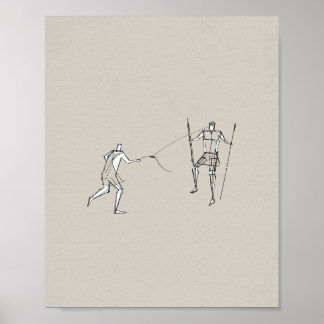 David and Goliath - Old Testament Bible Poster