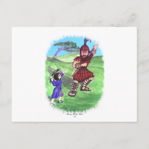 DAVID AND GOLIATH POSTCARD