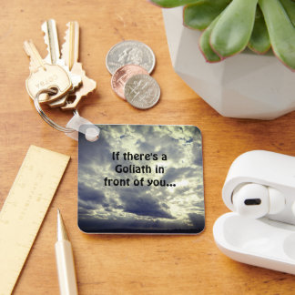 David and Goliath Quote  Key Ring