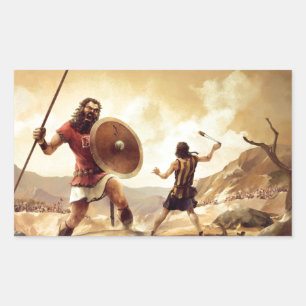 David and Goliath Rectangular Sticker