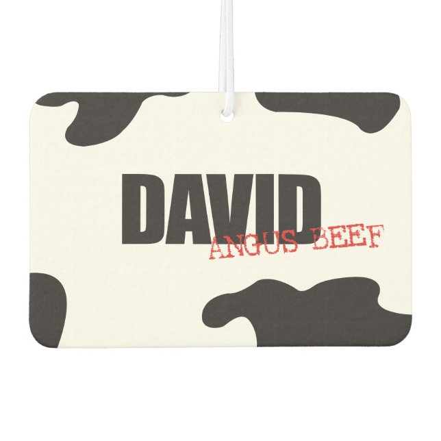 David "Angus Beef" Trendy Air Freshener (Front)