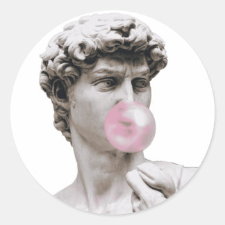 David - Buble Gum Classic Round Sticker